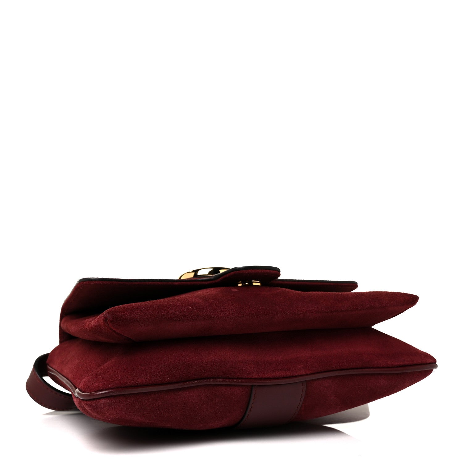 Gucci Suede Medium Arli Flap Shoulder Bag Vintage Bordeaux 4 of 10