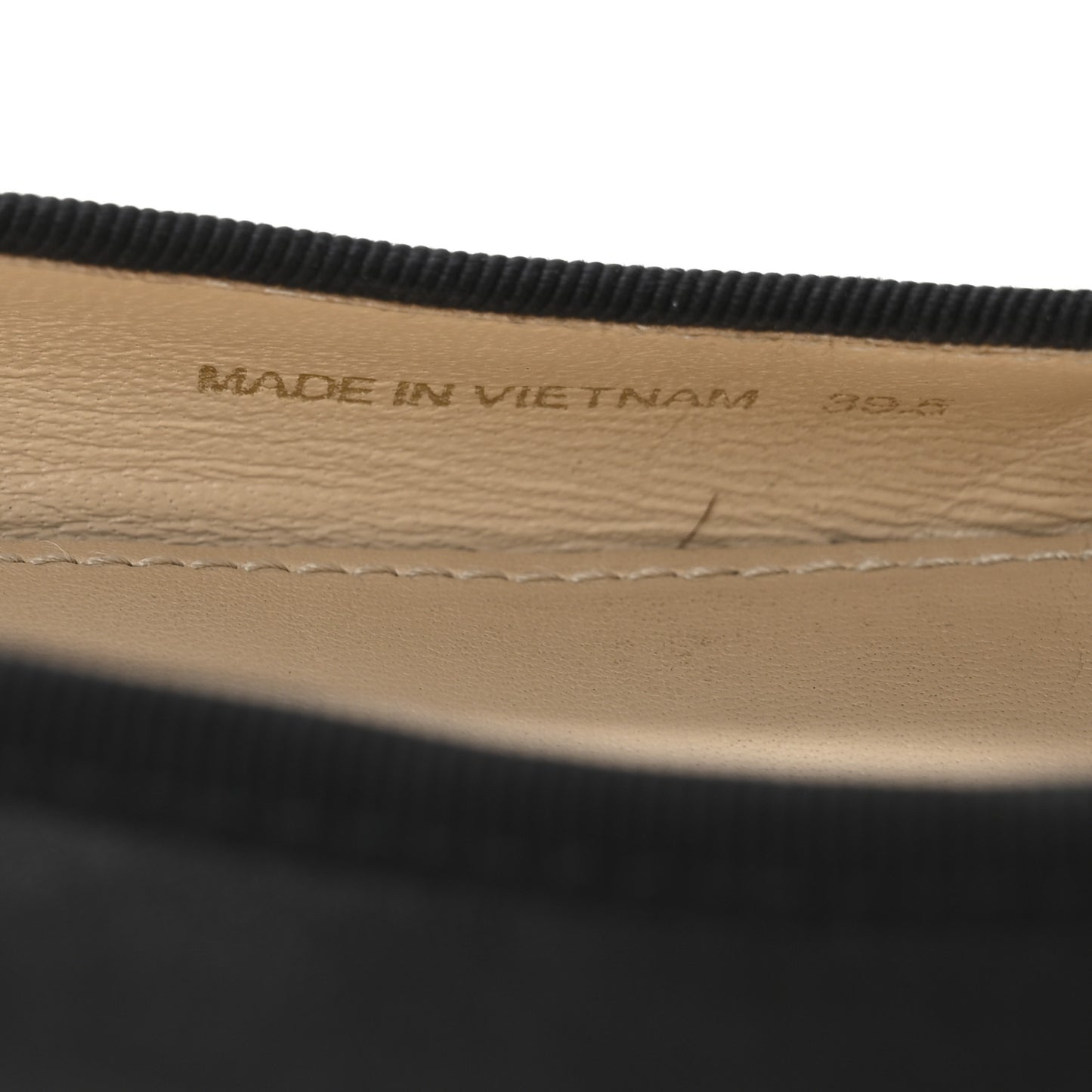 Nappa Vernice Cap Toe Logo Bow Ballerina Flats 39.5 Black