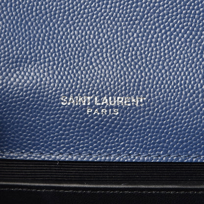 Saint Laurent Grain De Poudre Small Classic Monogram Kate Satchel Denim 6 of 7