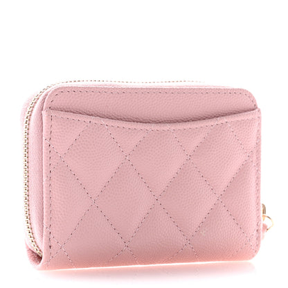 Chanel Caviar Quilted Zip Coin Purse Light Pink 3 of 7