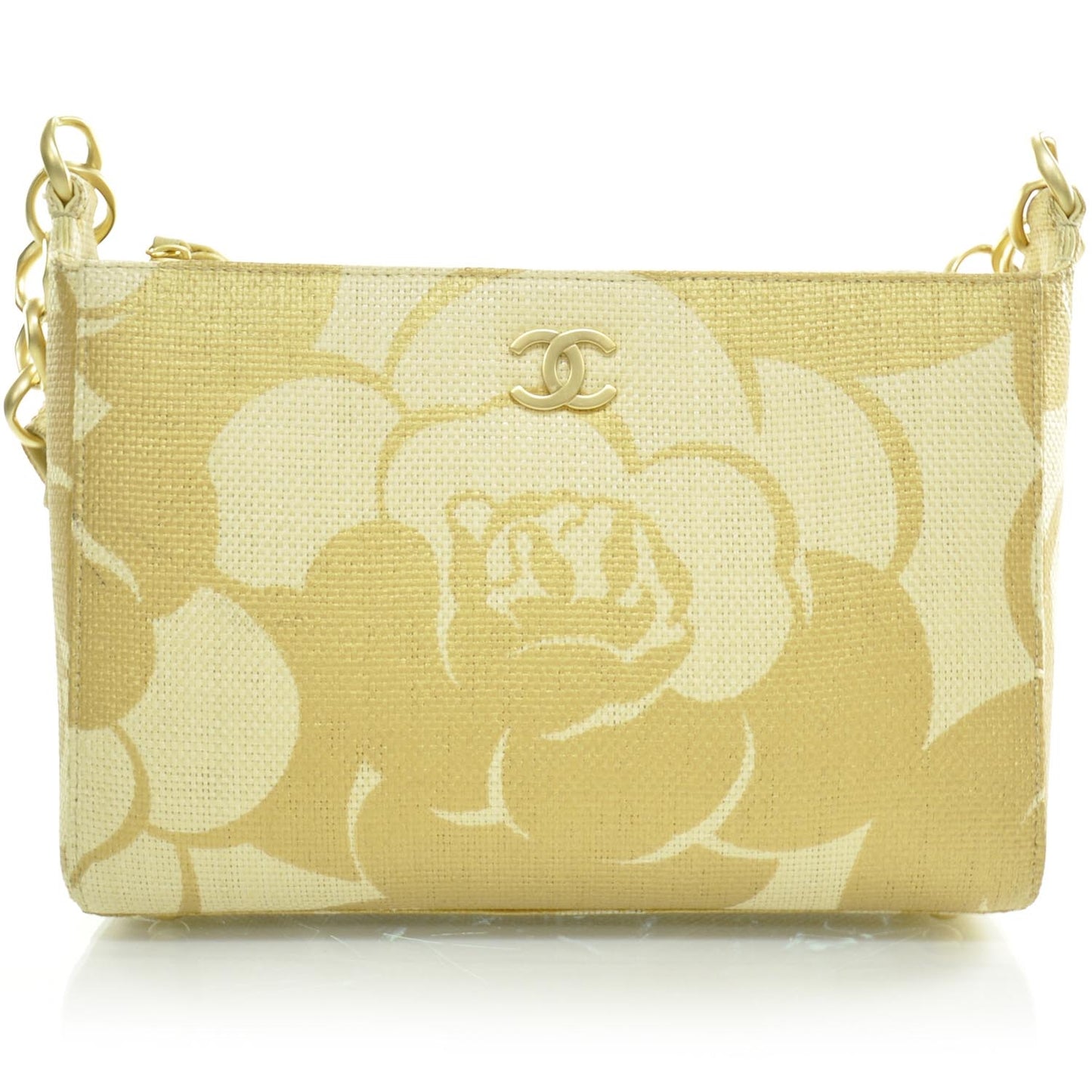 Woven Raffia Camelia Shoulder Bag