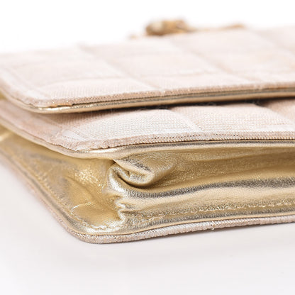 Chanel Nylon Travel Wallet On Chain WOC Metallic Gold 13 of 15