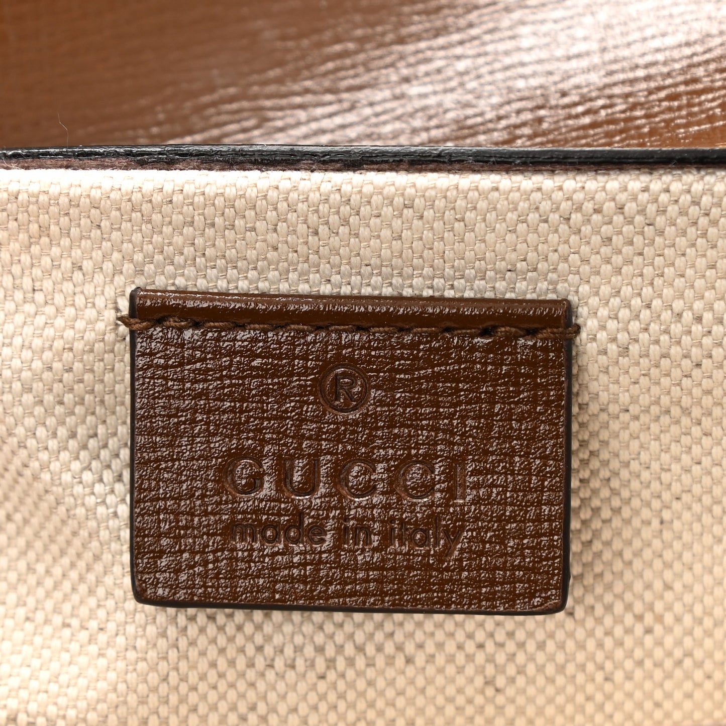 GG Supreme Monogram Web Mini Horsebit 1955 Shoulder Bag Beige Brown Sugar