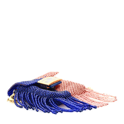 Fendi Glass Beaded Mini Pico Baguette Charm Blue Salmone 4 of 8