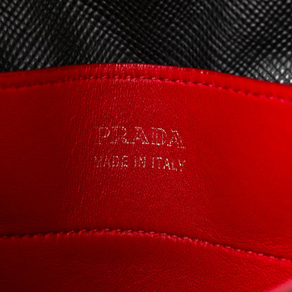 Prada Saffiano Cuir Medium Double Bag Black Fuoco 7 of 11