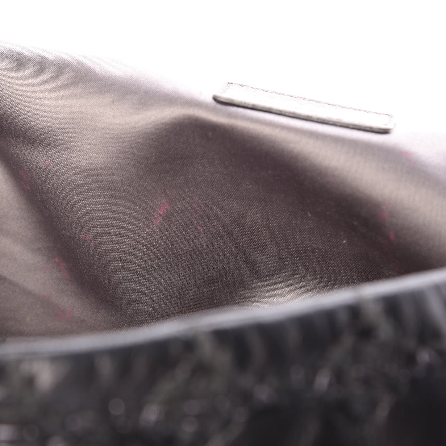 Lambskin Tweed Double Stitch Flap Black