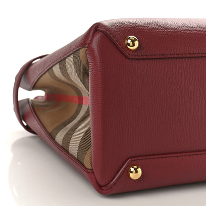 Burberry Grainy Calfskin House Check Small Banner Tote Mahogany Red 8 of 9