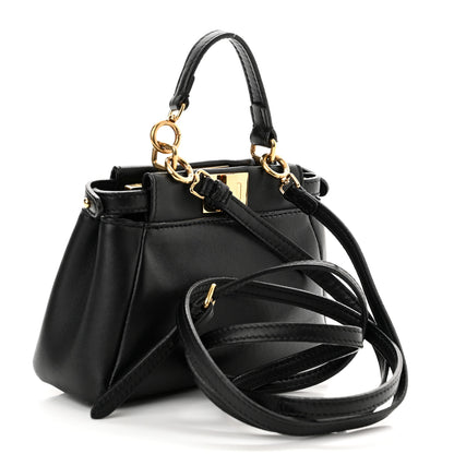 Fendi Nappa Micro Peekaboo Iconic Satchel Black 4 of 13