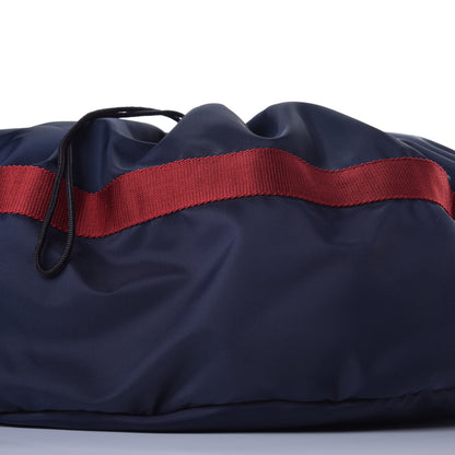 Balenciaga Textured Sport Nylon Logo Embroidered S Wheel Gym Bag Bleu Navy Rouge 8 of 8