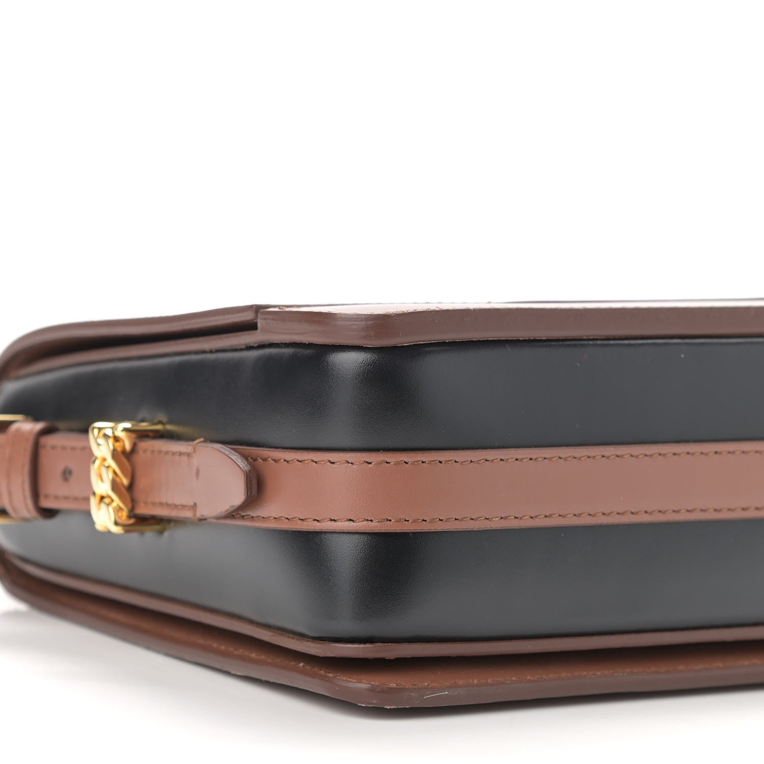 Burberry Smooth Calfskin Two Tone Small Grace Bag Malt Brown Black 9 of 11