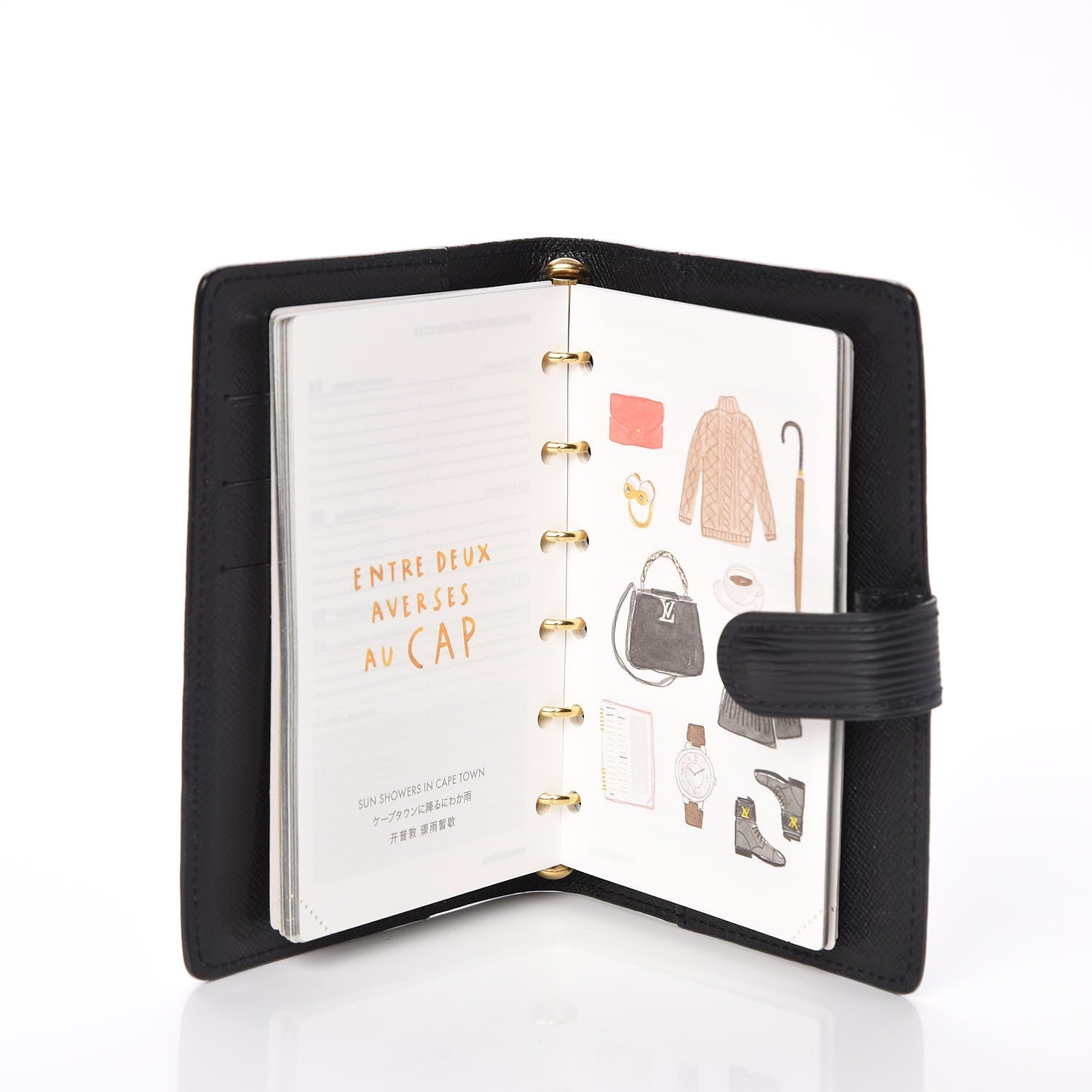 Louis Vuitton Epi Small Ring Agenda Cover Black 7 of 10