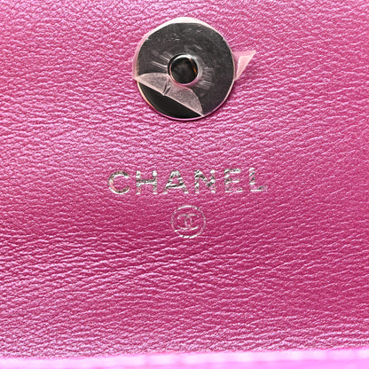 Chanel Patent Lambskin Quilted CC Hook Card Holder Pink 6 of 10
