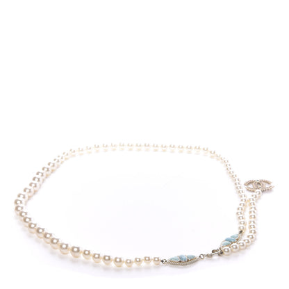 Chanel Pearl CC Belt Turquoise Burgundy 1 of 4