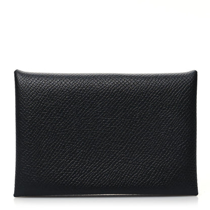 Hermes Epsom Calvi Card Case Black 1 of 12