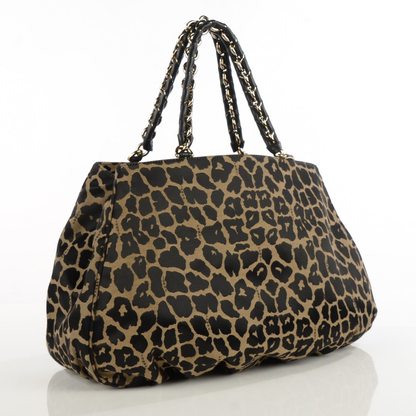 Jacquard Leopard Print Mia Tote Taupe Black