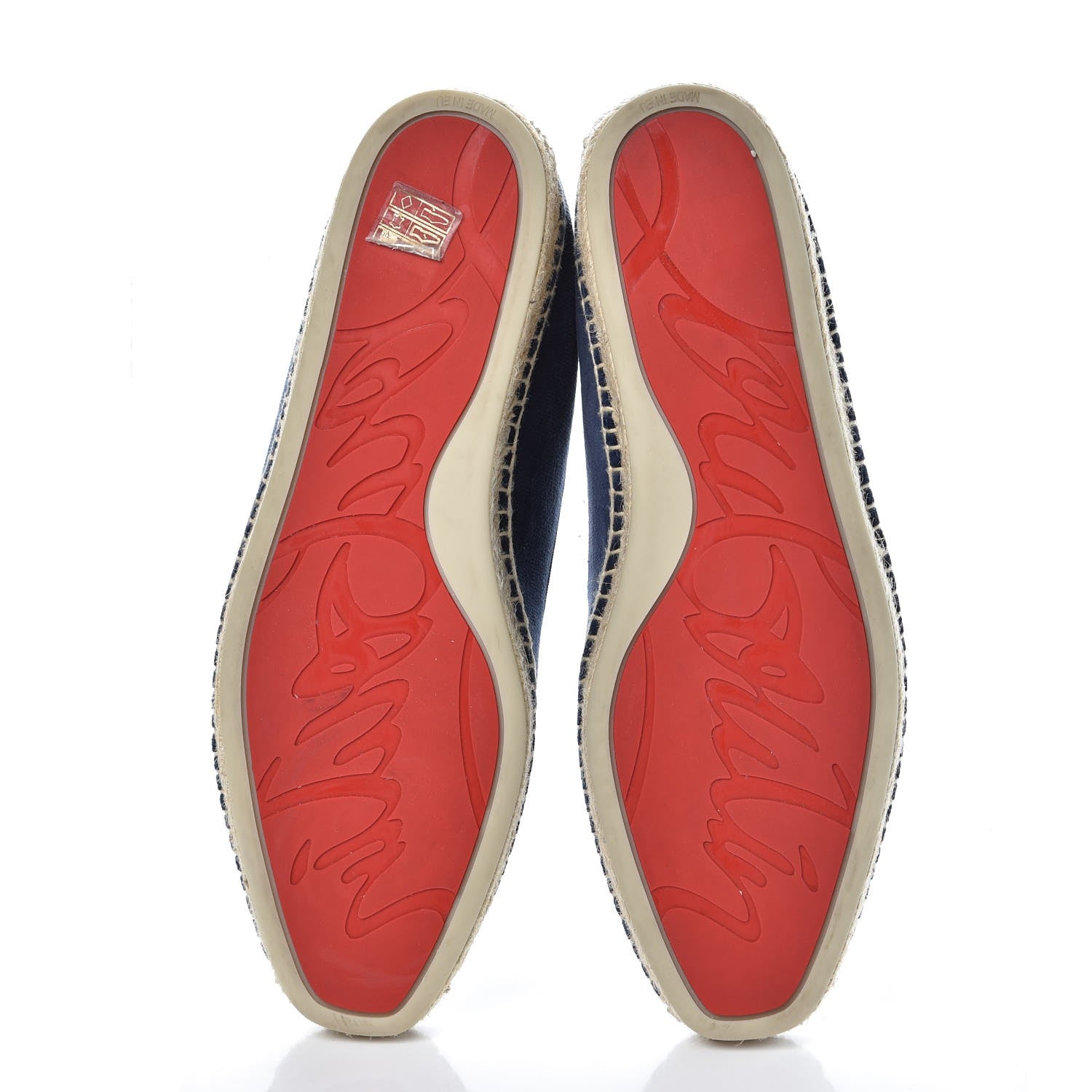 Christian Louboutin Velvet Nanou Orlato Espadrilles 41 Navy Gold 5 of 9