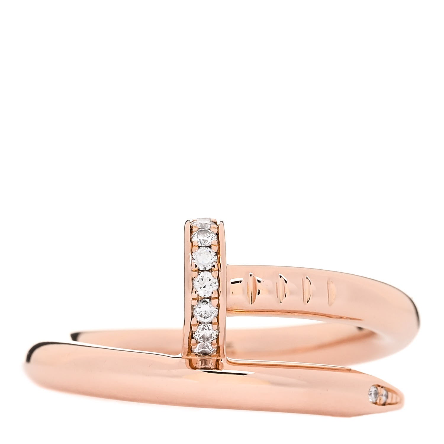Cartier 18K Pink Gold Diamond Juste Un Clou Ring 50 5.25 1 of 5