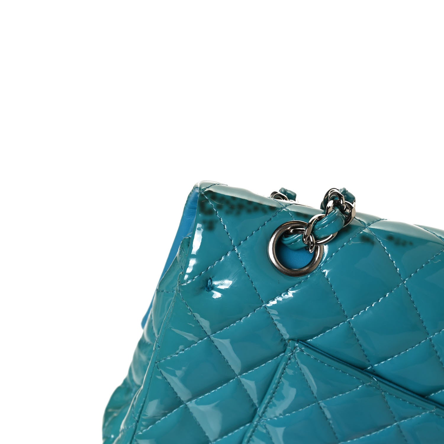 Chanel Patent Quilted Medium Double Flap Turquoise 12 of 12
