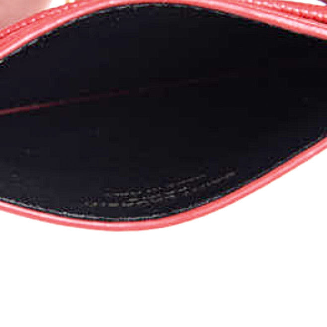 Grain De Poudre Matelasse Chevron Monogram Credit Card Case New Red