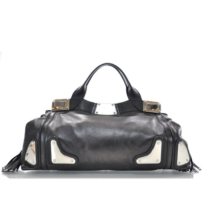 Gucci Leather Bamboo Tassel Race Tote Black 1 of 9