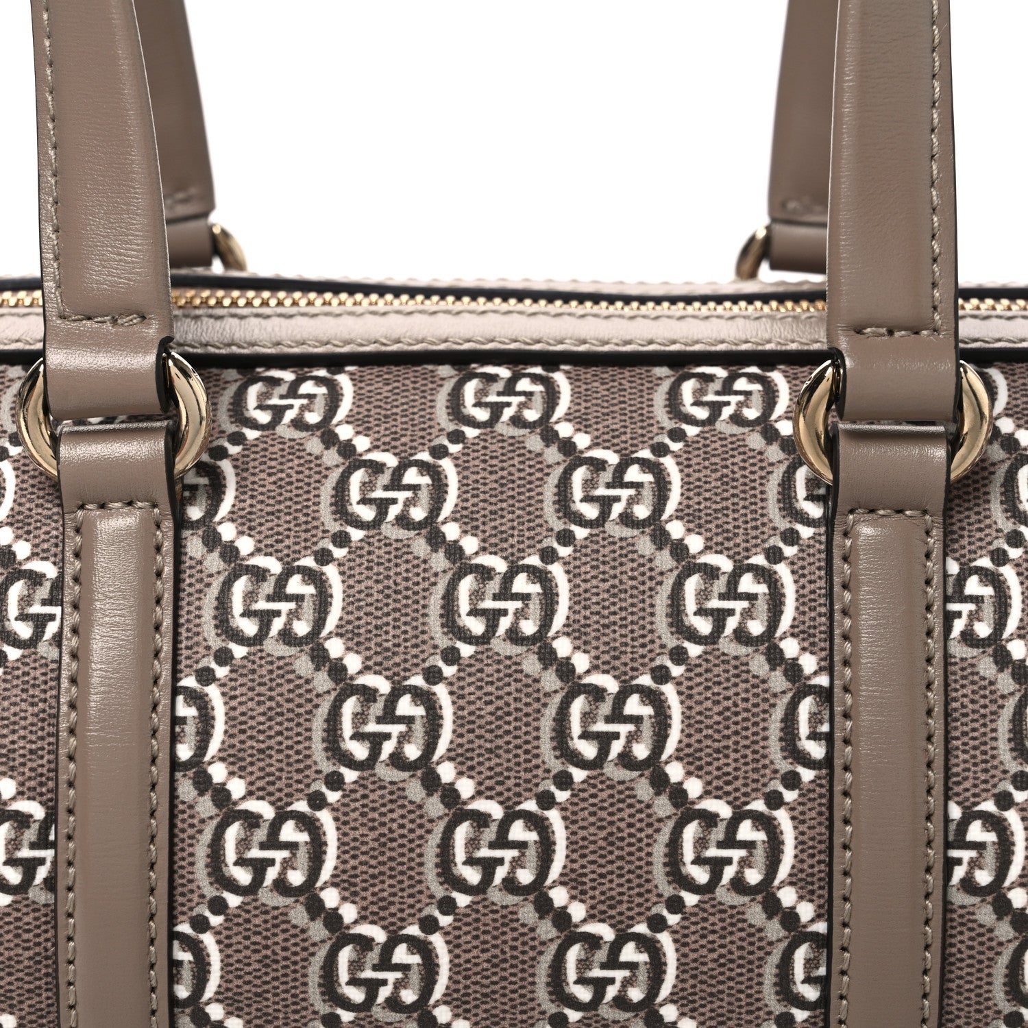 Gucci GG Shadow Monogram Ophidia Top Handle Bowler Bag Taupe 8 of 10