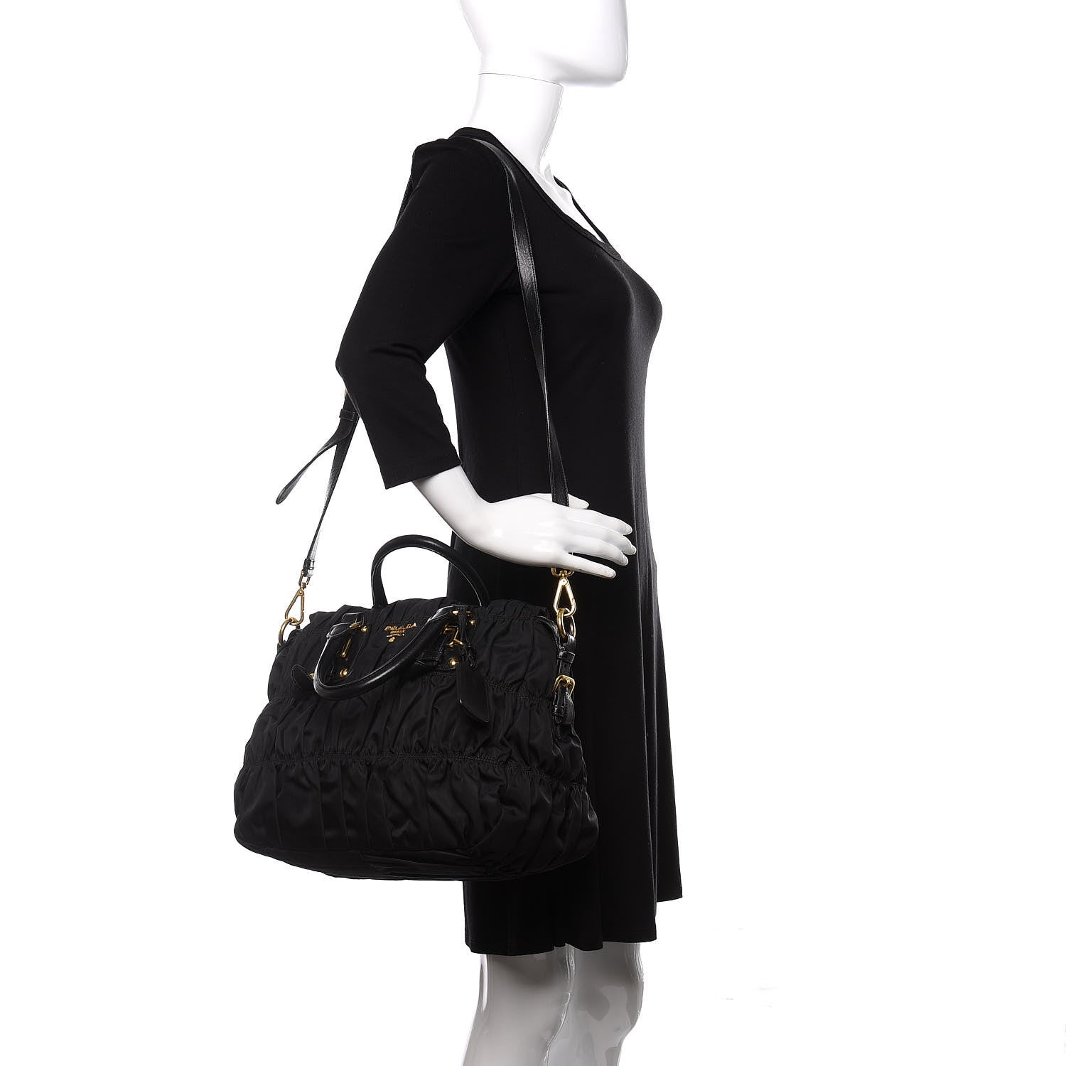 Prada Tessuto Nylon Gaufre Tote Black 1 of 16