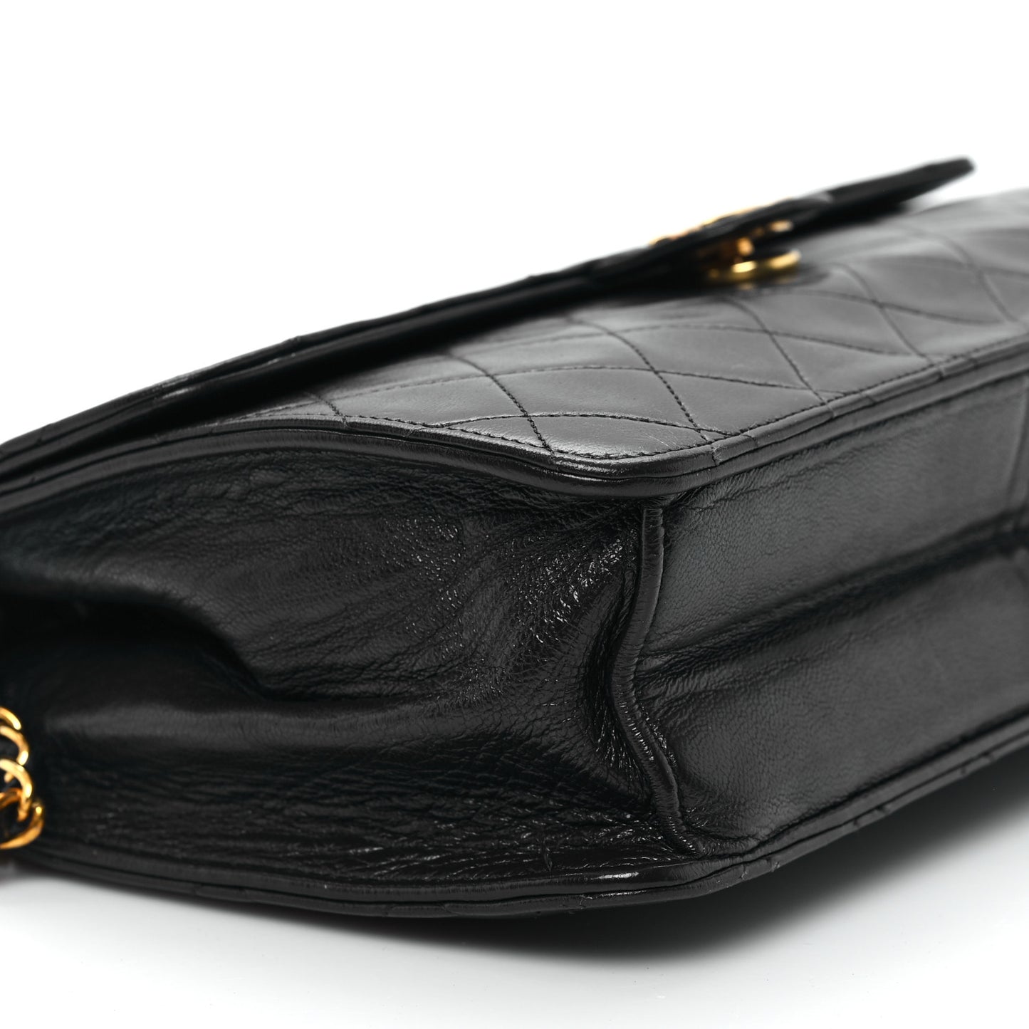 Lambskin Quilted Small Single Flap Black