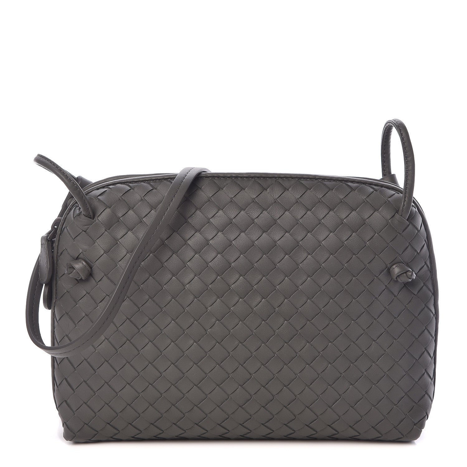 Bottega Veneta Nappa Intrecciato Nodini Crossbody Messenger Light Grey 1 of 8