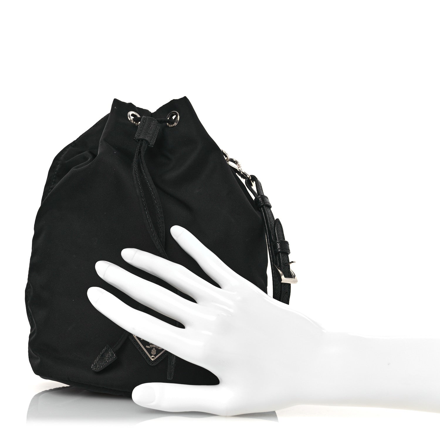 Prada Nylon Vela Drawstring Wristlet Pouch Black 2 of 11
