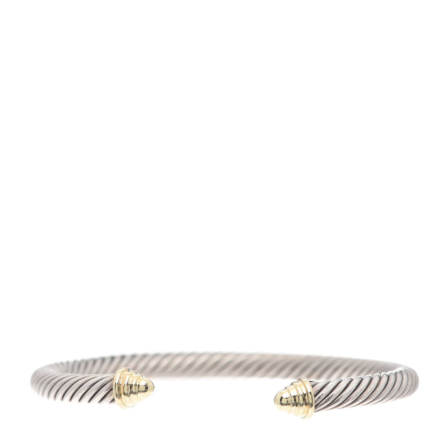 David Yurman Sterling Silver 14K Yellow Gold 5mm Cable Classics Bracelet 1 of 5