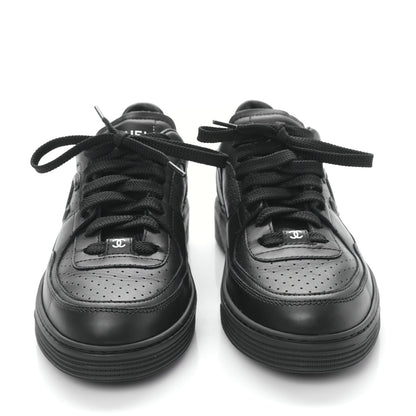 Chanel Calfskin CC Womens Sneakers 38.5 Black 2 of 8