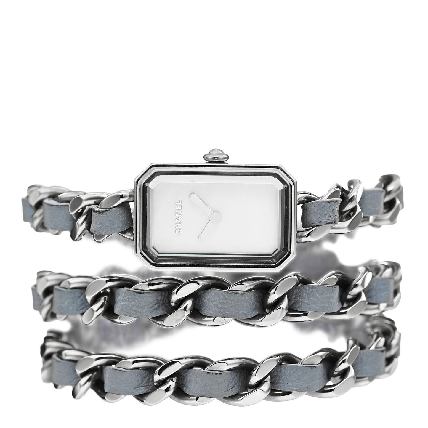 Stainless Steel Lambskin 16mm Premiere Rock Triple Row Quartz Watch Grey