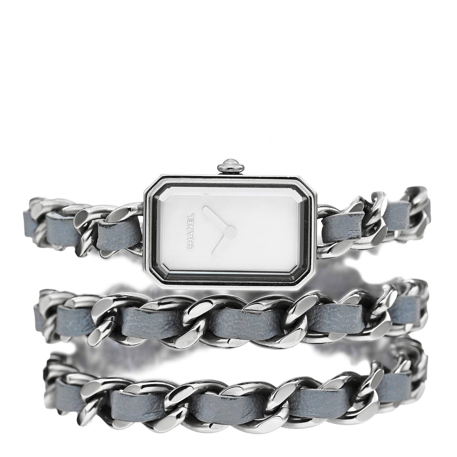 Chanel Stainless Steel Lambskin 16mm Premiere Rock Triple Row Quartz Watch Grey 2 of 5