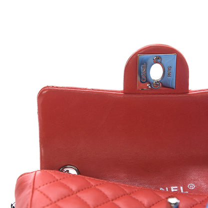 Chanel Lambskin Quilted Mini Rectangular Flap Red Orange 7 of 12