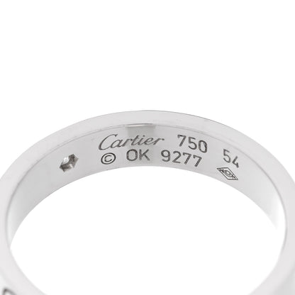 Cartier 18K White Gold Diamond 4mm LOVE Wedding Band Ring 54 6.75 4 of 4