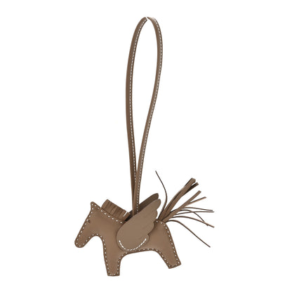 Hermes Milo Lambskin Grigri Rodeo Pegase Horse Bag Charm PM Etoupe 1 of 5