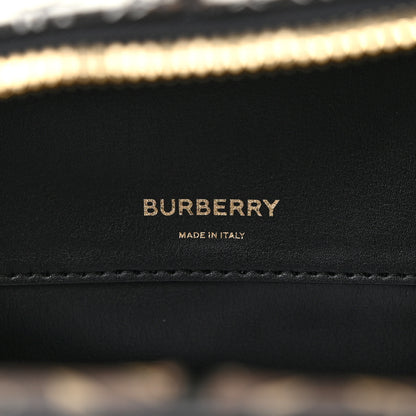 Burberry E-canvas Monogram Stripe Medium Cube Bowling Bag Bridle Brown 6 of 13