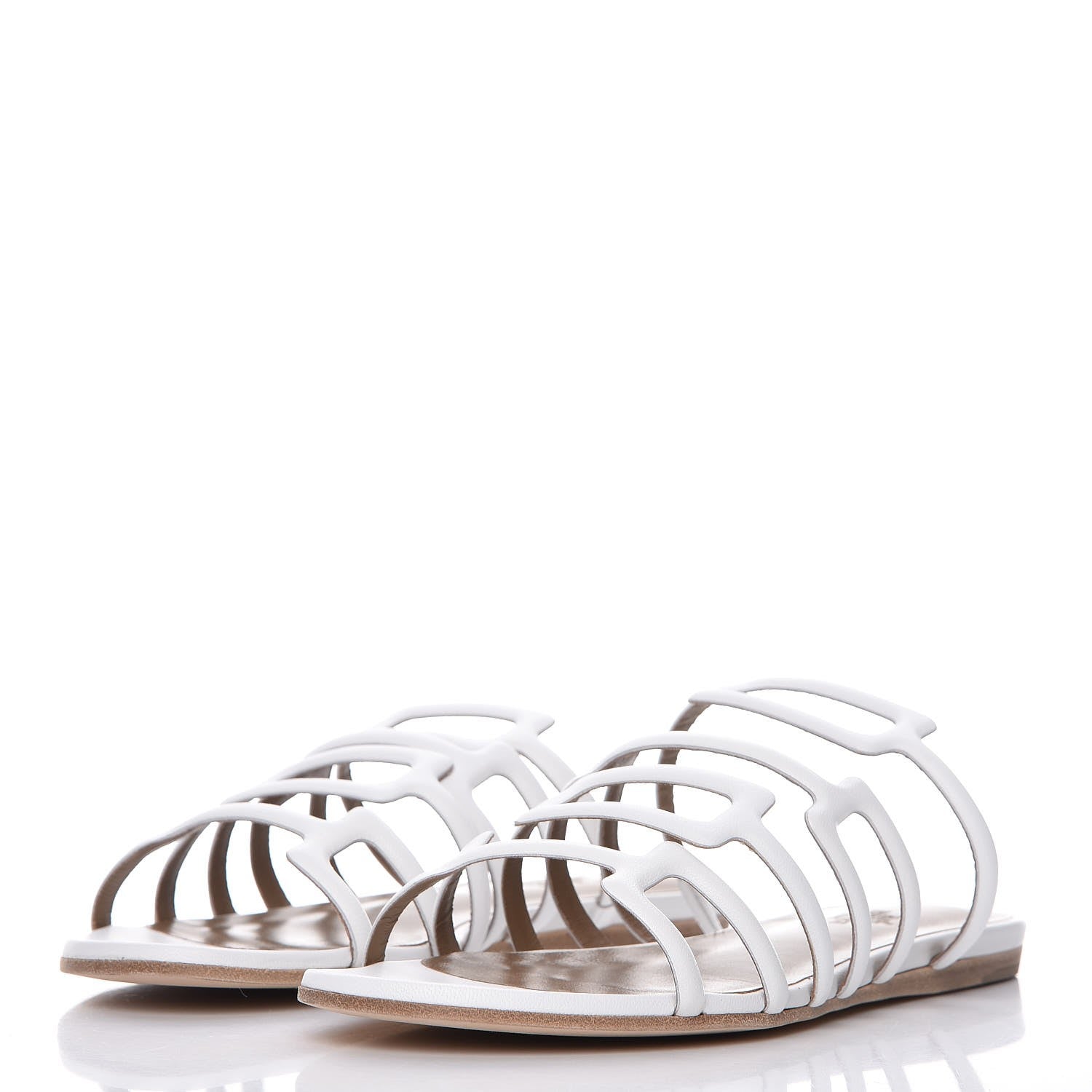 Hermes Nappa Calfskin Olympe Sandals 36 Blanc White 3 of 9