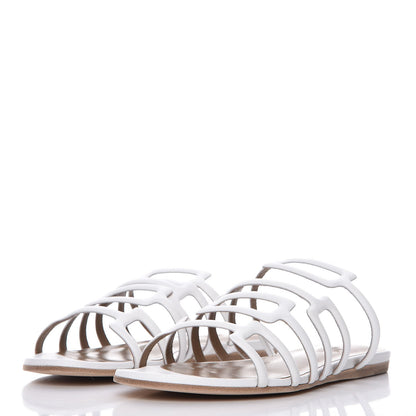 Hermes Nappa Calfskin Olympe Sandals 36 Blanc White 3 of 9