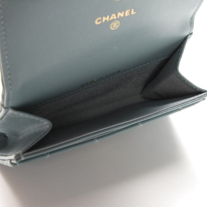 Chanel Lambskin Quilted Boy Card Holder Wallet Light Blue 7 of 9