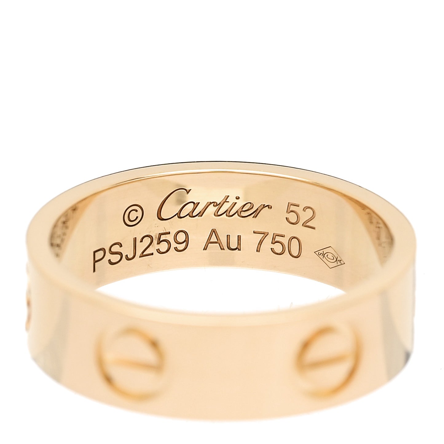 18K Yellow Gold 5.5mm LOVE Ring 52 6