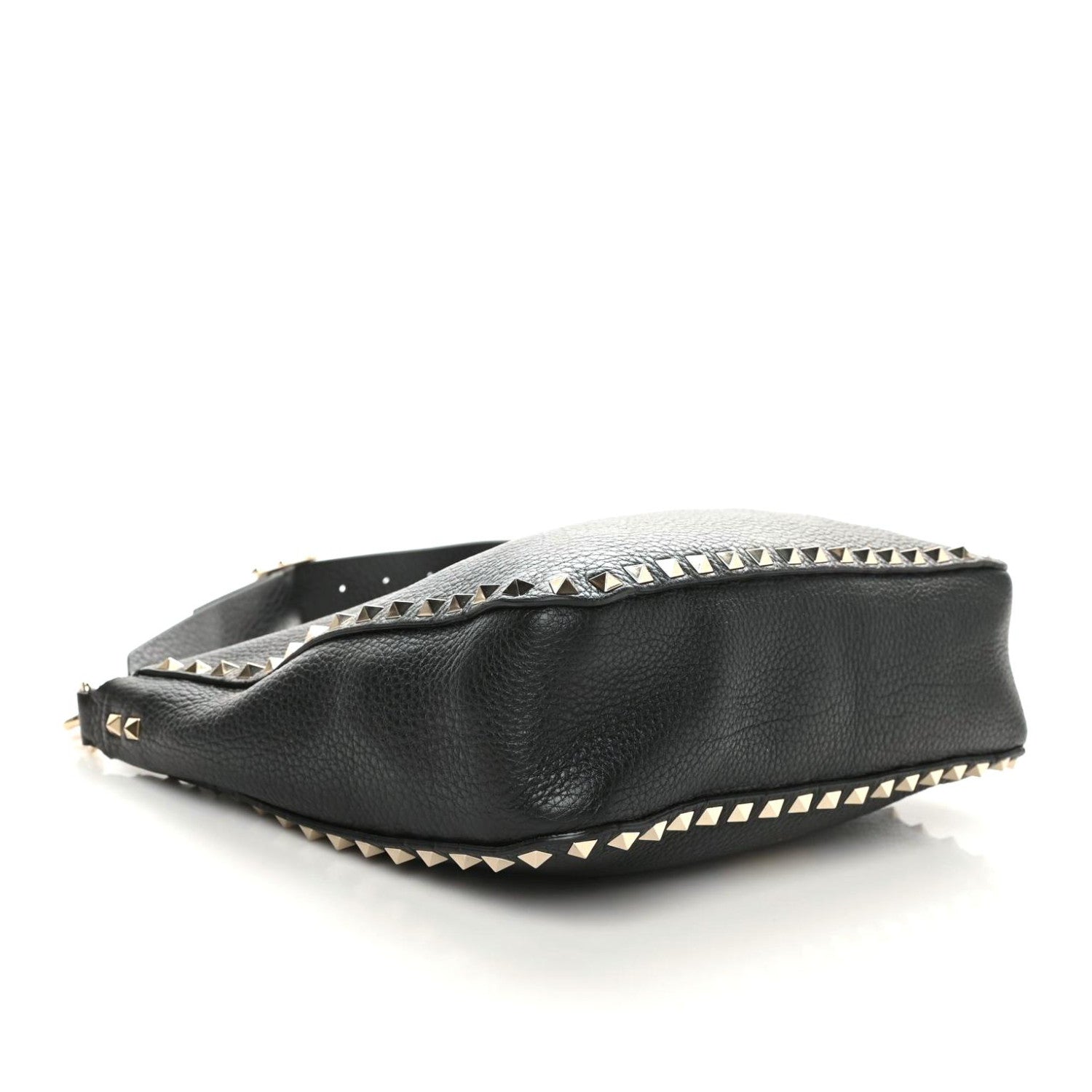 Valentino Garavani Pebbled Calfskin Large Rockstud Flip-Lock Messenger Bag Black 5 of 10