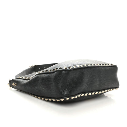 Valentino Garavani Pebbled Calfskin Large Rockstud Flip-Lock Messenger Bag Black 5 of 10