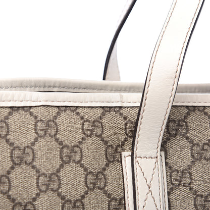 Gucci GG Supreme Monogram Large Zippered Shopping Tote Off White 9 of 10