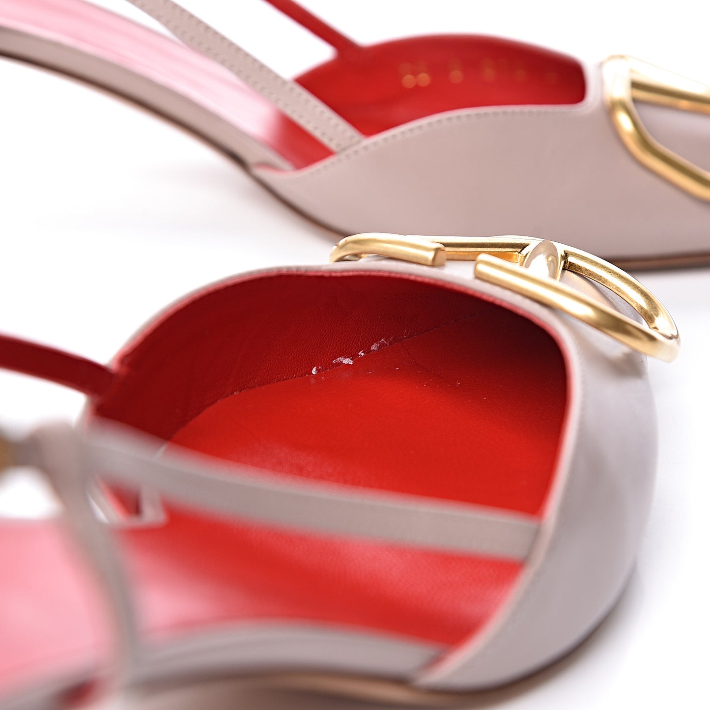 Calfskin Vlogo Slingback 40mm Pumps 40 Poudre
