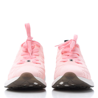 Chanel Mixed Fibers Quilted Womens CC Sneakers 40.5 Pink 2 of 11