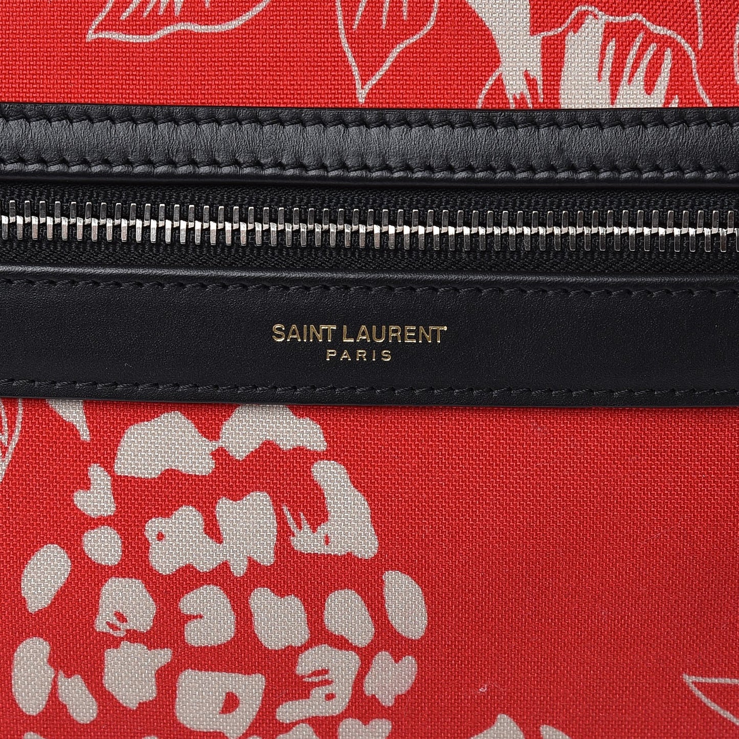 Canvas Hawaiian Hibiscus Print City Backpack Red Ivory