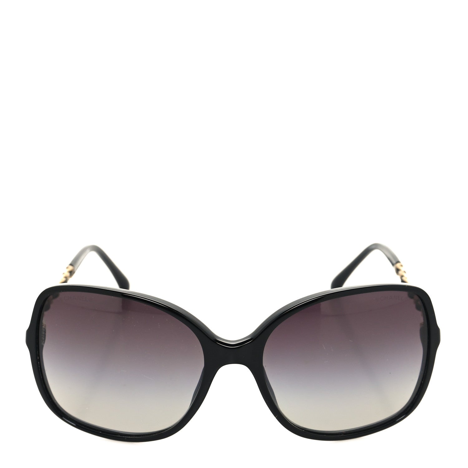 Chanel Acetate Lambskin Chain Square Sunglasses 5210-Q Black 2 of 7
