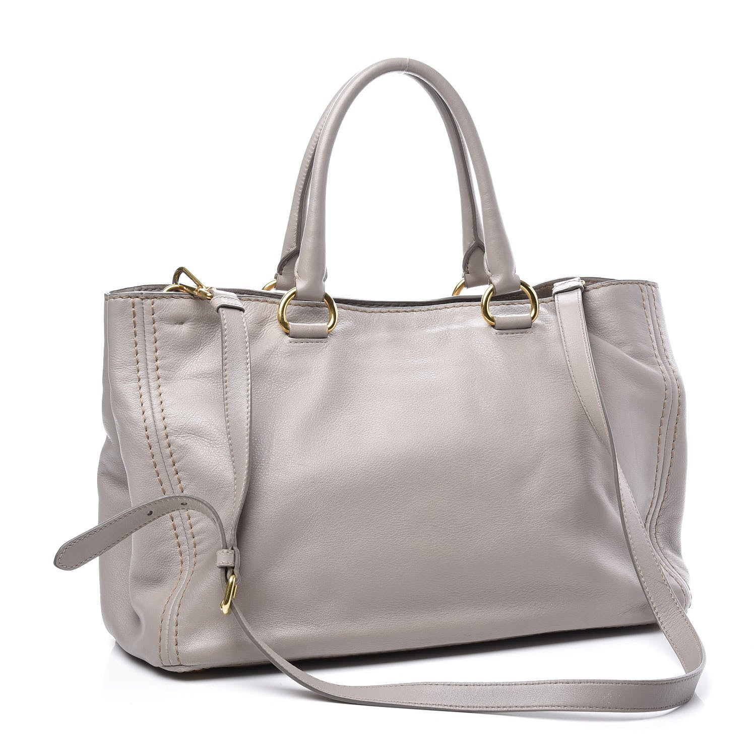 Prada Soft Calf Tote Pomice 2 of 9