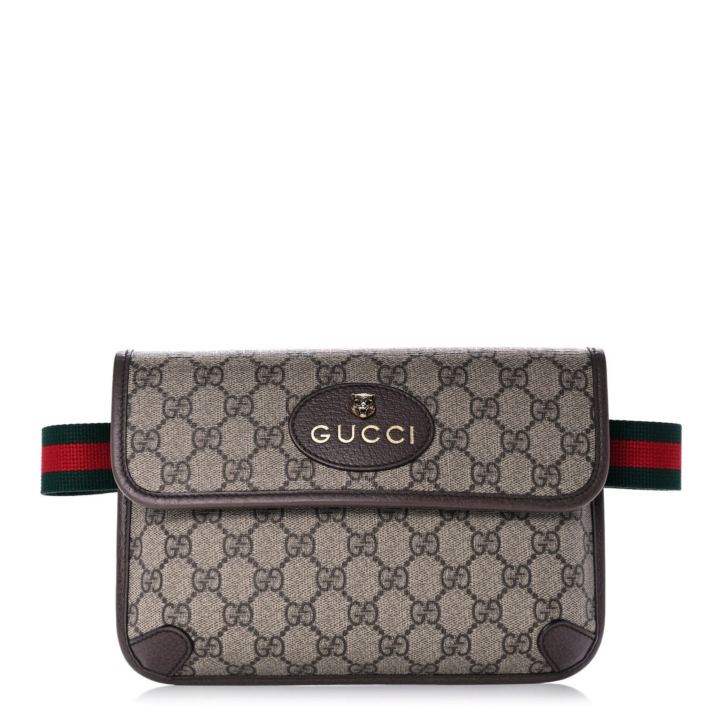 GG Supreme Monogram Neo Vintage Web Belt Bag Brown